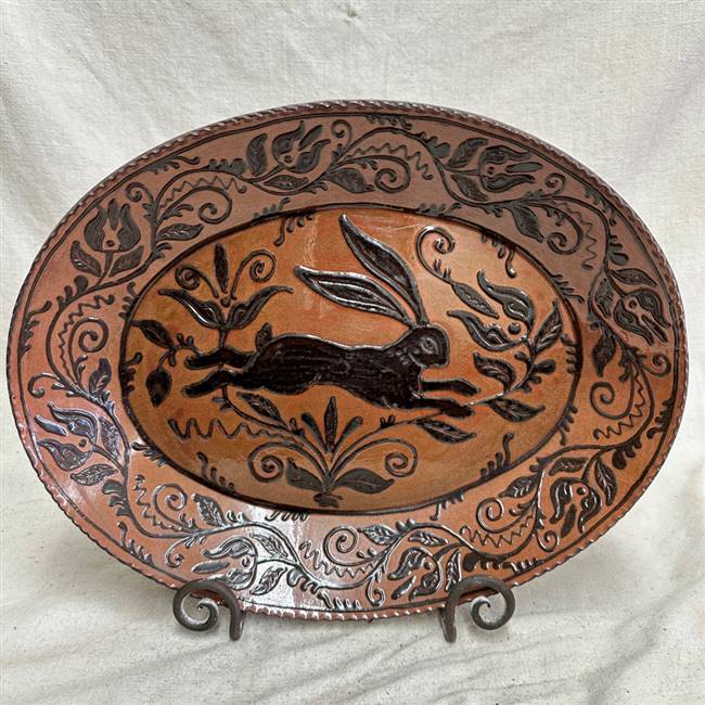 Crystal Rabbit Plate Rabbit Plate with Floral Border $255